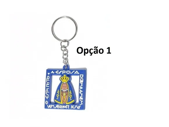 Chaveiro N.sra Aparecida Emborrachado 5cm Pacote com 4 Peças