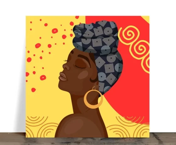 Azulejo Decorativo Afro 15x15 cm com Suporte