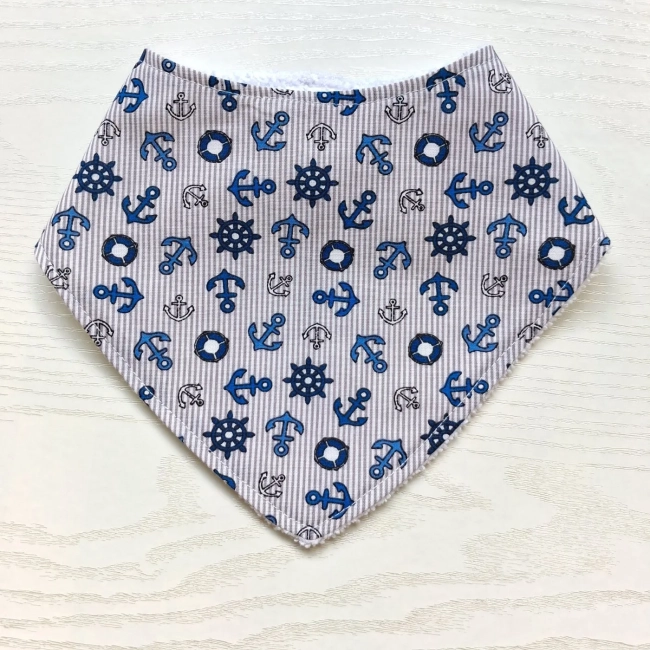Kit 3 Babadores Bandana Premium para bebê - Náutico