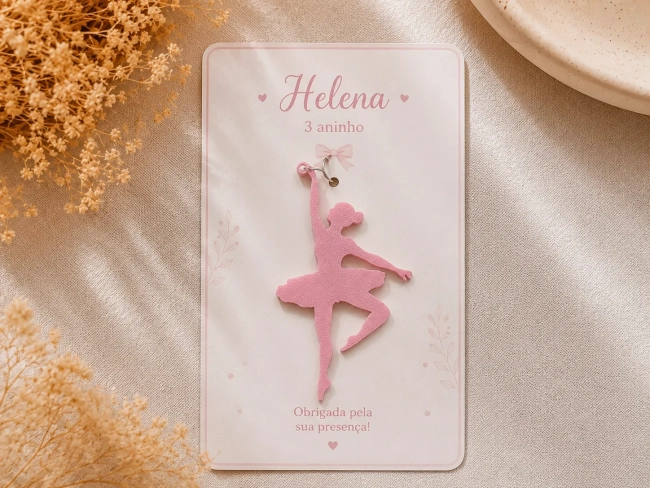 Chaveiro Bailarina Personalizado 3D Lembrancinha Festa Ballet Dança