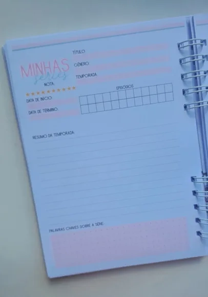Caderno de Livros, Filmes e Séries Personalizado