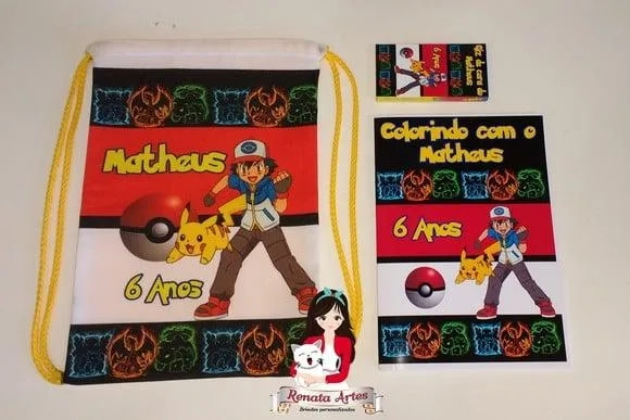 Kit Colorir na Mochila Pokemon