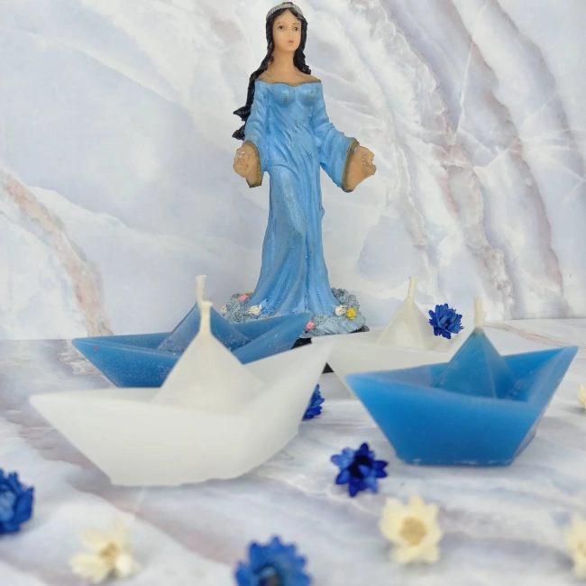 10 unidades Vela Aromática Barquinho de Papel - Lembrancinhas Iemanjá/ Marinheiro.