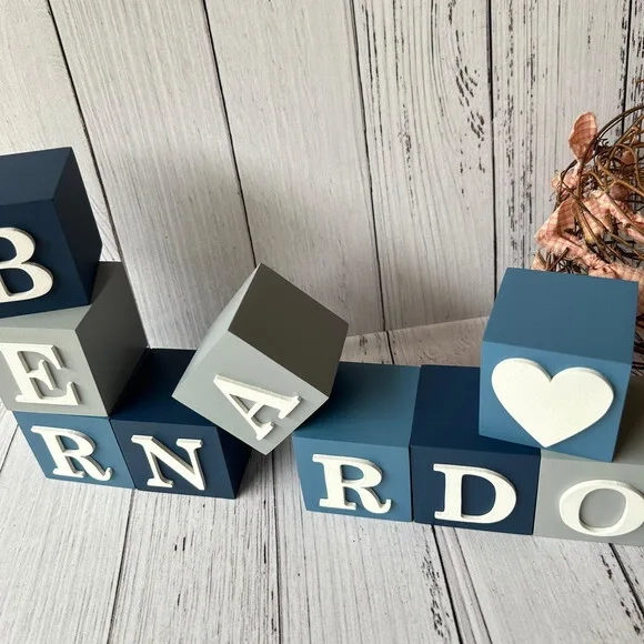 Cubos 6x6cm- Coração- Decoração Bebê
