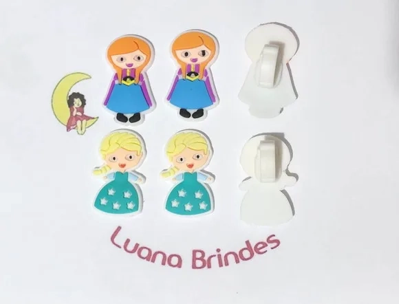 Frozen com Adaptador pra Crocs ou Tênis - 6 Unidades
