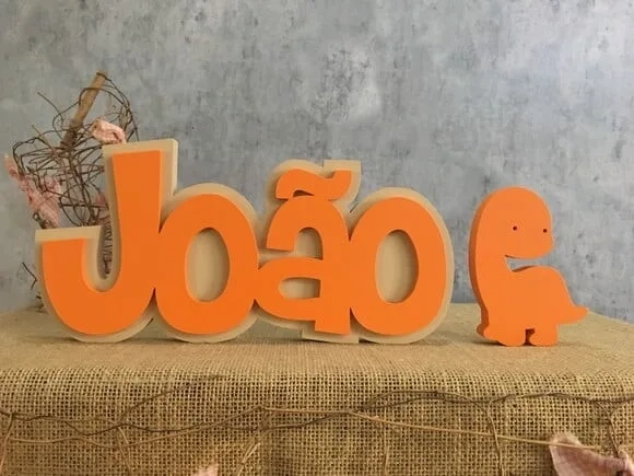 Letras Decorativas Nomes Sobreposição + Dinossauro