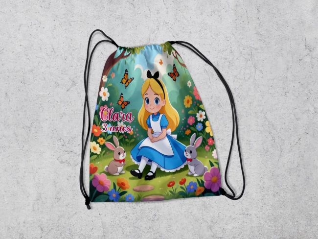 Mochilinha Personalizada da Alice no Pais das Maravilhas
