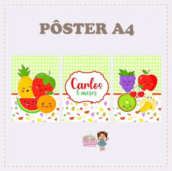 Kit Festa Só Um Bolinho FRUTINHAS - Decoração de Festa