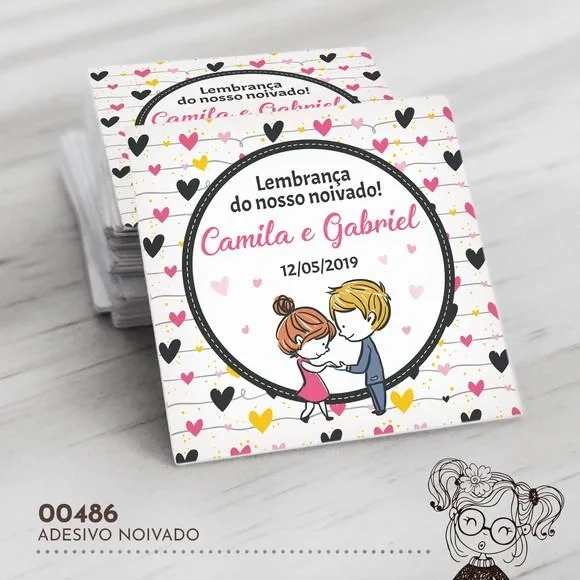 Adesivo Quadrado Noivado - 00486