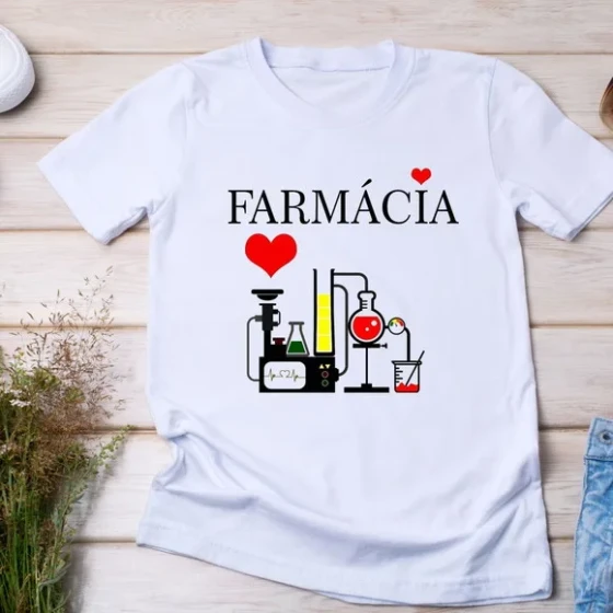 Camiseta Profissão Farmácia - Amor pela Ciência