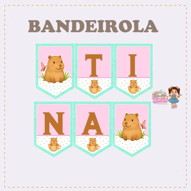 Kit Festa Só Um Bolinho CAPIVARA CATARINA - Decoração de Festa