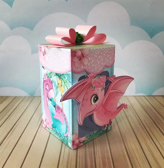 Kit 60 Lembrancinhas Dinossauro Menina
