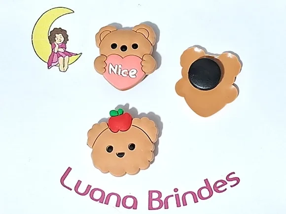 Pins de Crocs Ursinho Emborrachado Pacote com 6 Unidades