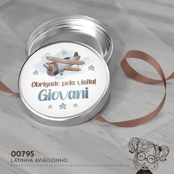 Latinha Adesivada Aviãozinho - 00795