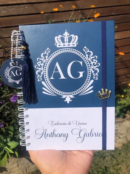 Caderneta de Saúde / Vacinação Personalizada - Azul e Branco
