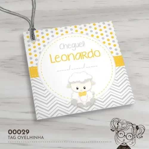 Tag Quadrada Ovelhinha - 00029