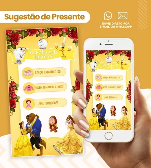Convite Digital Interativo a Bela e a Fera