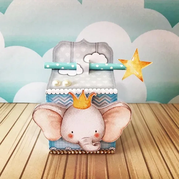 Kit 60 Lembrancinhas - Elefante Azul