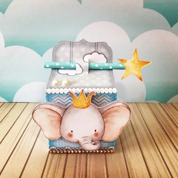 Kit 60 Lembrancinhas - Elefante Azul