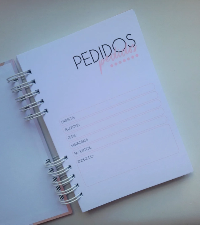 Caderno de Pedidos + Controle Financeiro - Escolha a Capa