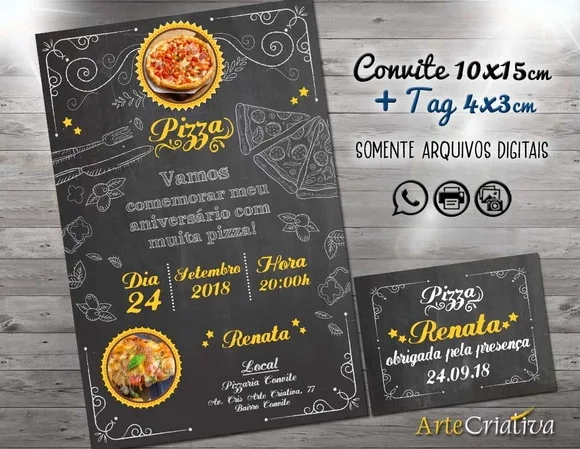 CONVITE DIGITAL C/TAG Pizza