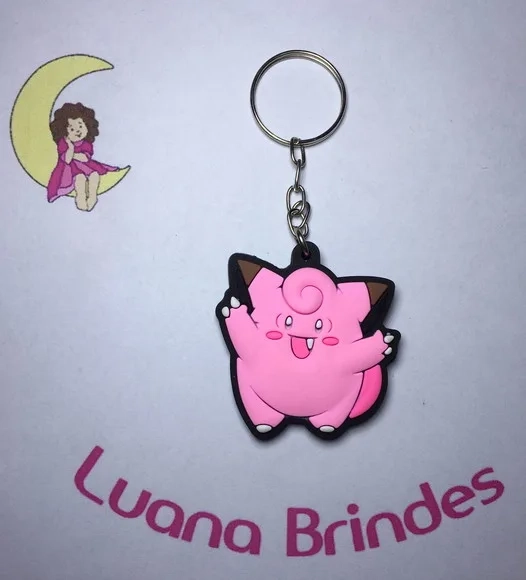 Chaveiro Clefairy (pokémon) Emborrachado Pct C/2 Unidades.