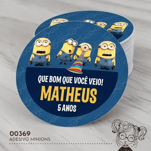 Adesivo Redondo Minions - 00369