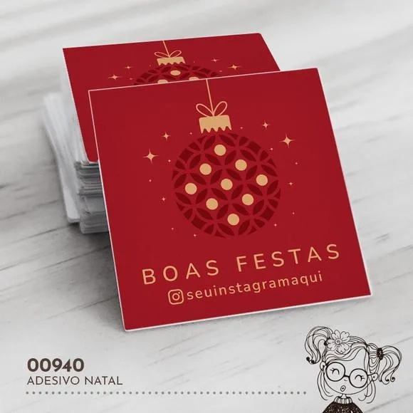 Adesivo Quadrado Natal - 00940