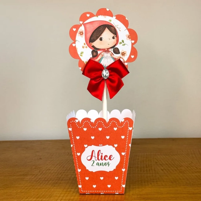 PEGUE E MONTE - Centro de Mesa CHAPEUZINHO VERMELHO - Decoração de Festa | Lembrancinhas | Aniversário | Personalizados