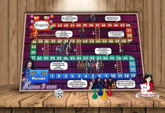 Tabuleiro Educativo Tema Descendentes