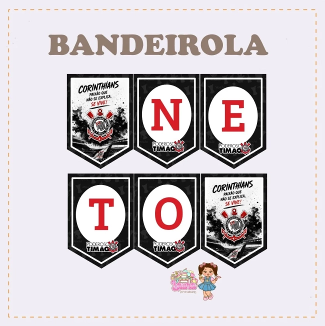 Kit Festa Só Um Bolinho CORINTHlANS - Decoração de Festa