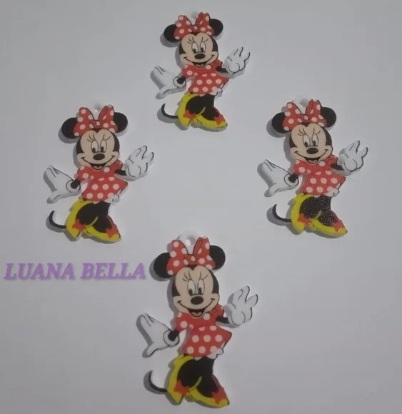 Pingente em acrílico U.V da Minnie - pct c/ 6 unidades