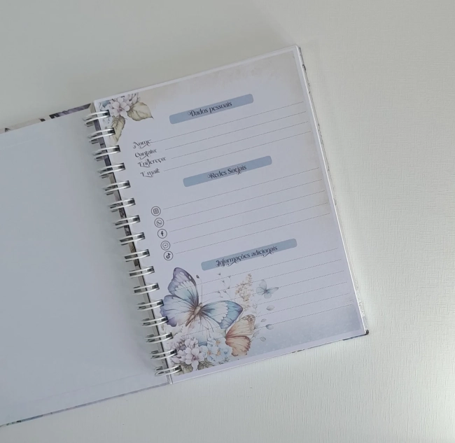 Caderno A5 Borboleta Vintage c/ 100 folhas