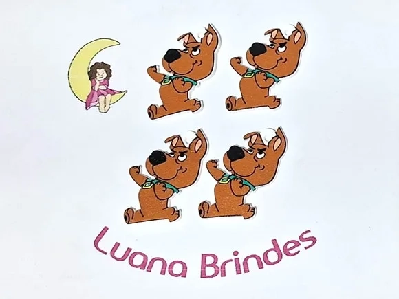 Pingente Scooby-loo Acrílico Pacote com 6 Unidades