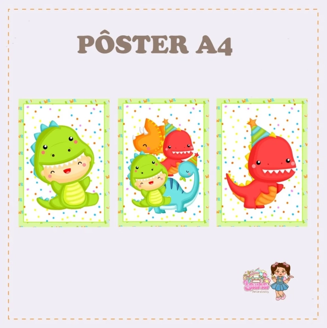Kit Festa Só Um Bolinho DINOSSAURO BABY - Decoração de Festa