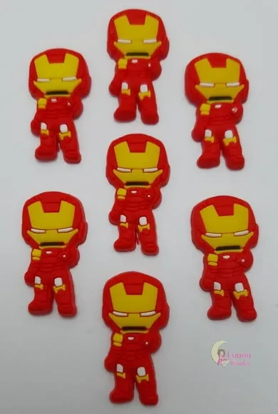 Aplique Homem de Ferro de Borracha - Pct C/6 Unidades