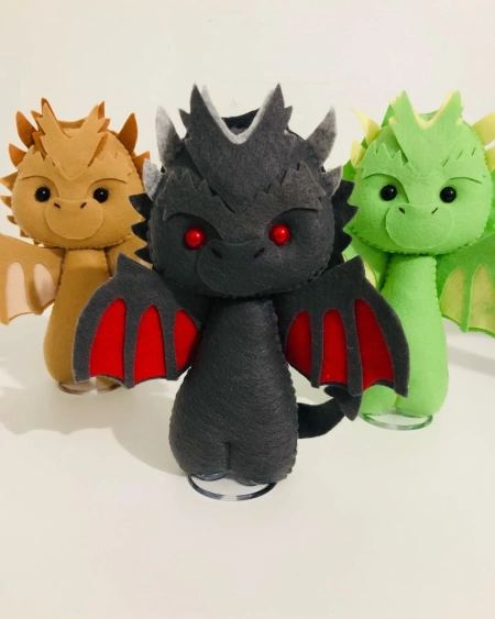 Dragões  game of thrones  kit com 3 peças