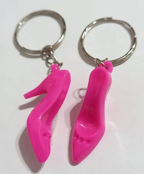Chaveiro Sapatinho Rosa Pink Acrílico 3,5cm- 10 Unidades