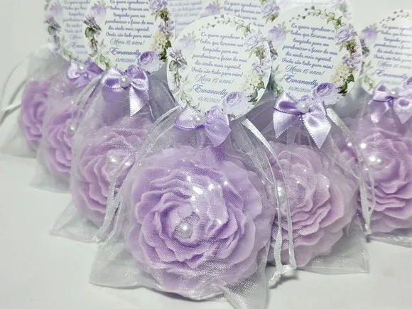 Lembrancinha 15 Anos Sabonete Flor Peônia Perfumado
