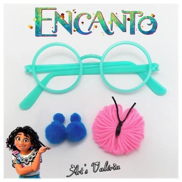 Broche, Brincos e Óculos da Mirabel Encanto