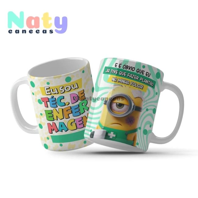 Caneca  Minions Profissões Masculinas Personalize com Nome.