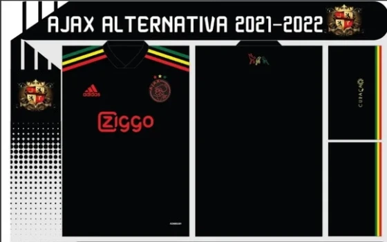 Vetor Da Camisa Ajax Alternativa 2021-2022