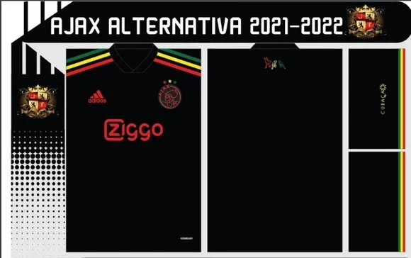 Vetor Da Camisa Ajax Alternativa 2021-2022