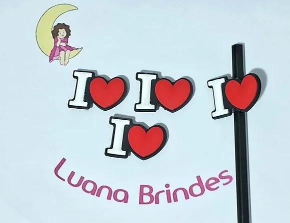 Ponteira P/lápis I Love Emborrachado Pacote com 6 Unidades