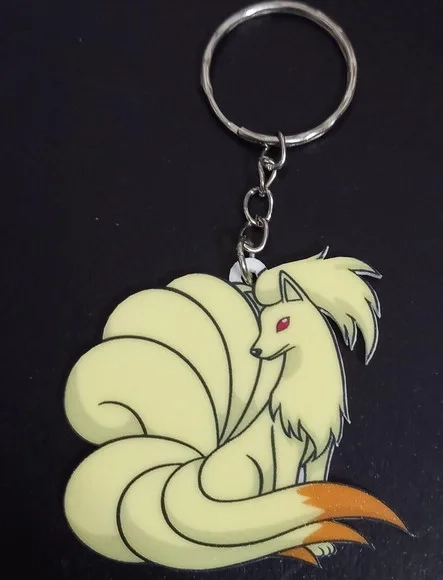 Chaveiro Pokémon Ninetales Acrilico Uv- 3 Unidades