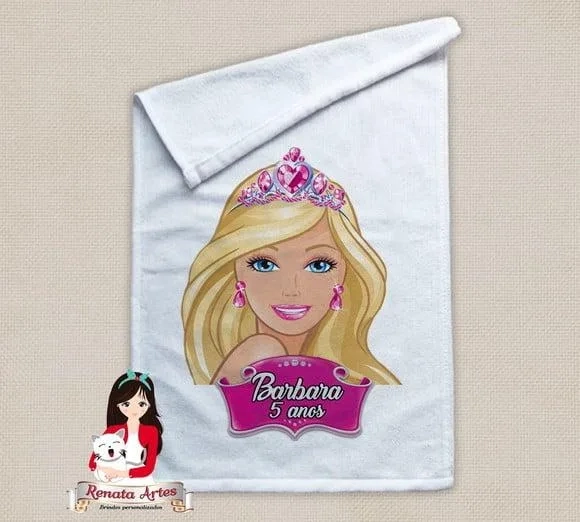Toalhinha Personalizada Barbie Nova