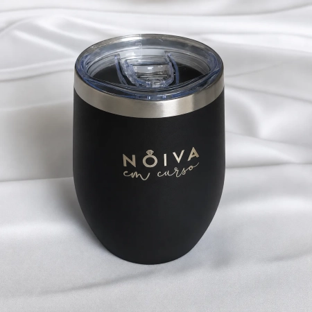 Copo Térmico Cuia Personalizado – 350 ml | Cor Preto