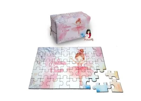 Necessaire Box com Quebra Cabeças Bailarina