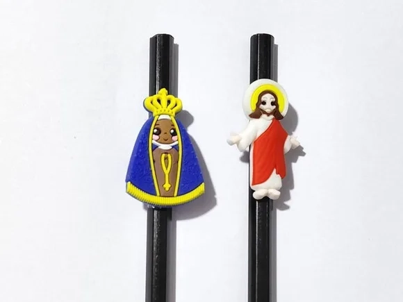 Lápis C/ponteira N.s.r Aparecida e Jesus Cristo - 6 Unidades