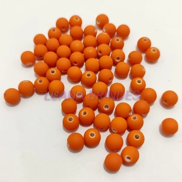 Bolinha Emborrachada Laranja 8mm Pct 100 Unidades